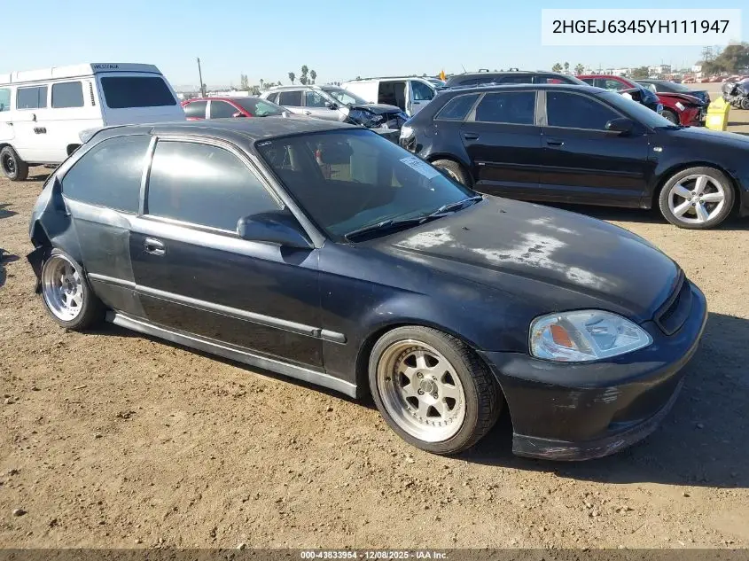 2HGEJ6345YH111947 2000 Honda Civic Dx