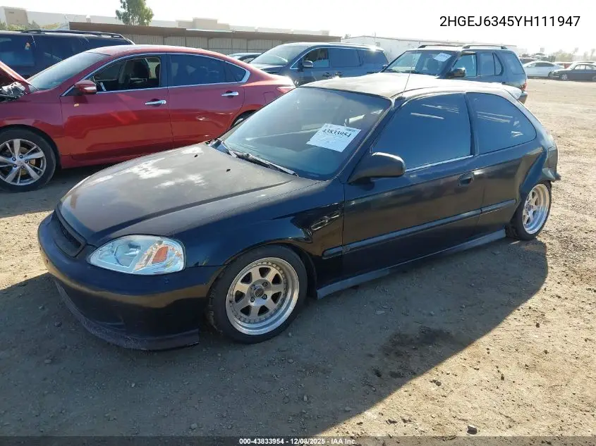 2HGEJ6345YH111947 2000 Honda Civic Dx