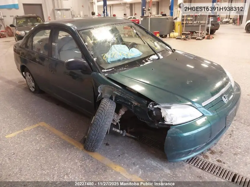 2HGES16391H938312 2001 Honda Civic Dx