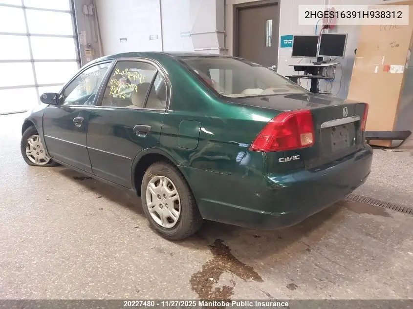 2HGES16391H938312 2001 Honda Civic Dx