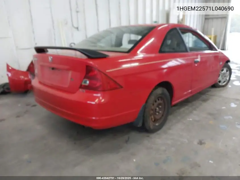 1HGEM22571L040690 2001 Honda Civic Lx