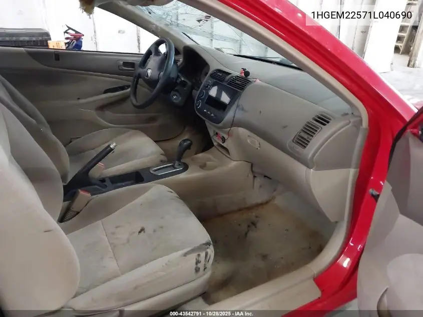 1HGEM22571L040690 2001 Honda Civic Lx