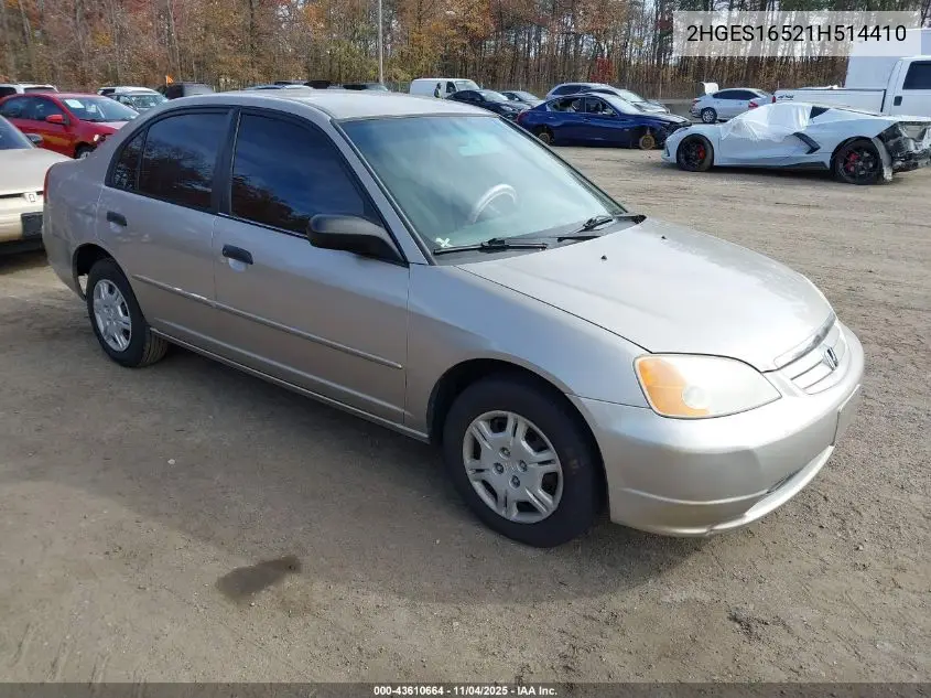 2HGES16521H514410 2001 Honda Civic Lx