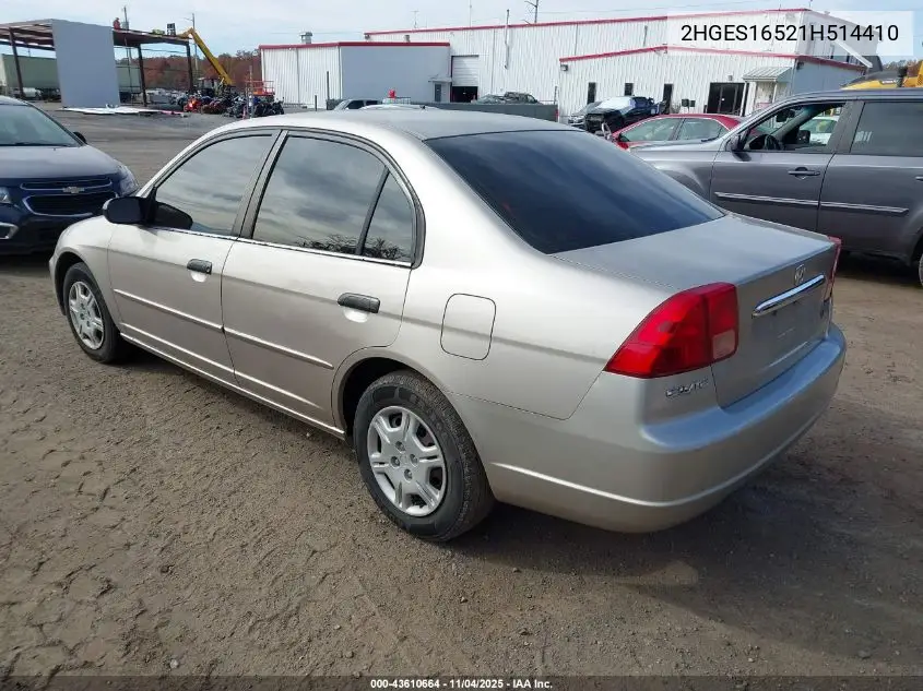 2HGES16521H514410 2001 Honda Civic Lx