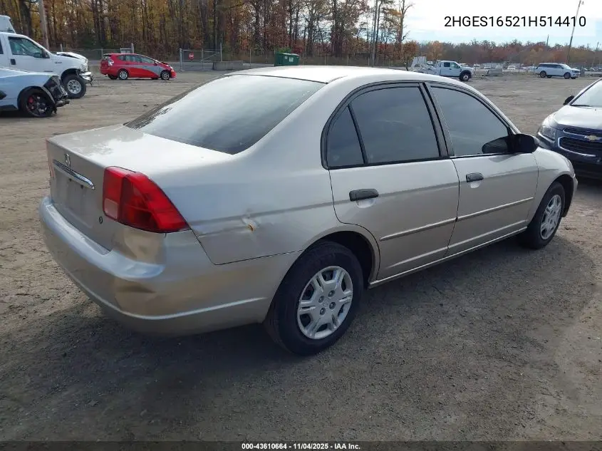 2HGES16521H514410 2001 Honda Civic Lx