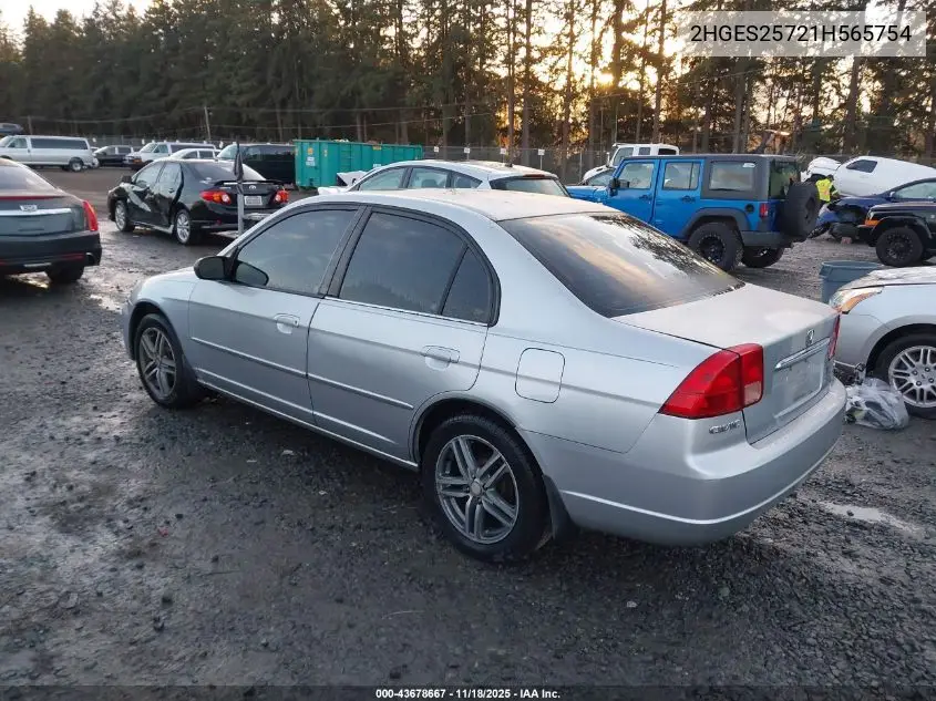 2HGES25721H565754 2001 Honda Civic Ex