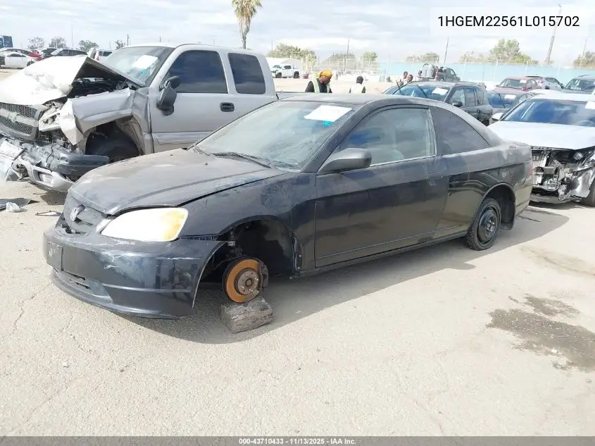 1HGEM22561L015702 2001 Honda Civic Lx