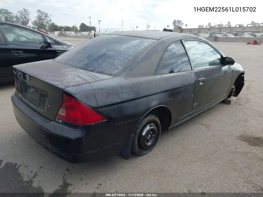1HGEM22561L015702 2001 Honda Civic Lx