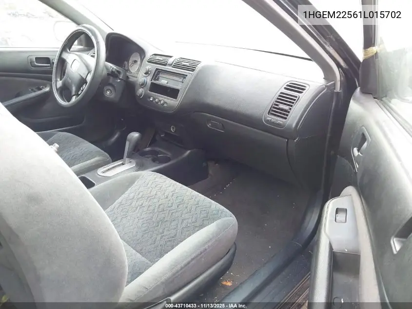 1HGEM22561L015702 2001 Honda Civic Lx
