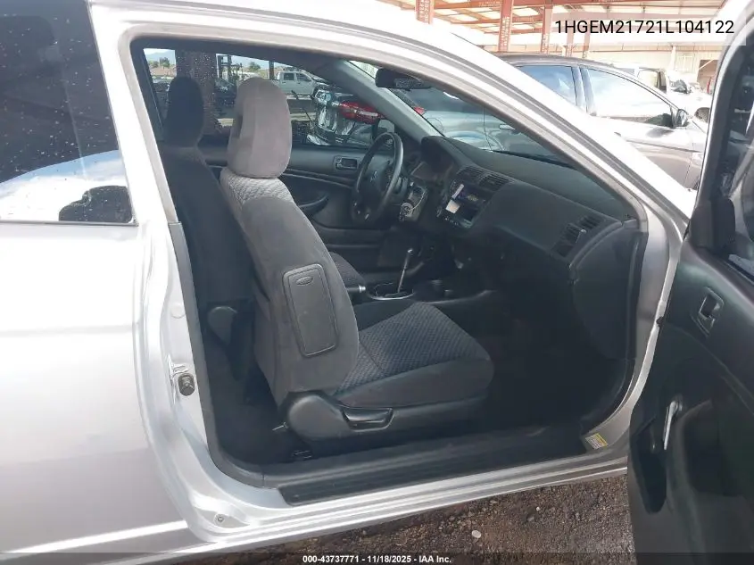 1HGEM21721L104122 2001 Honda Civic Hx