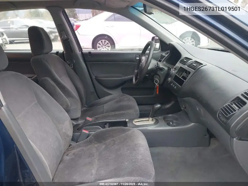 1HGES26731L019501 2001 Honda Civic Ex