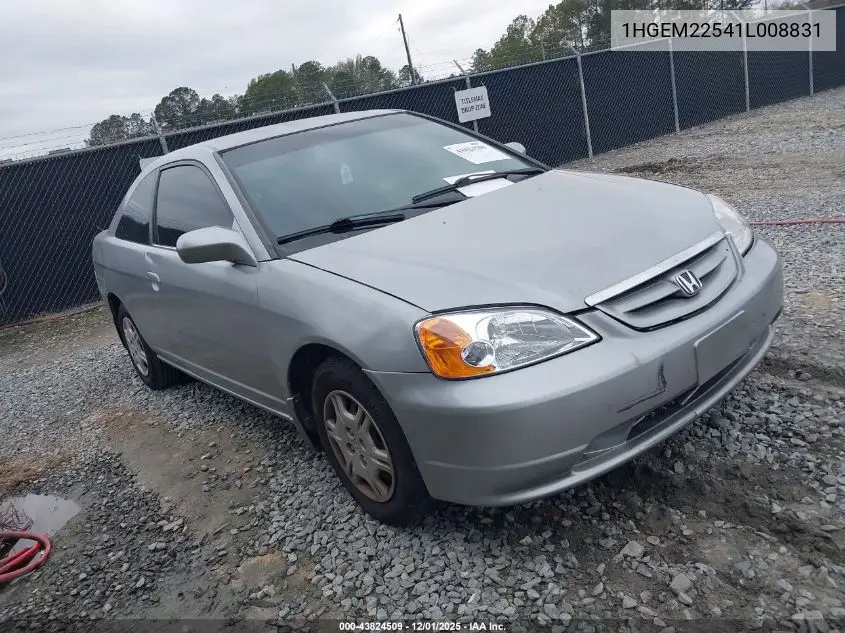 1HGEM22541L008831 2001 Honda Civic Lx