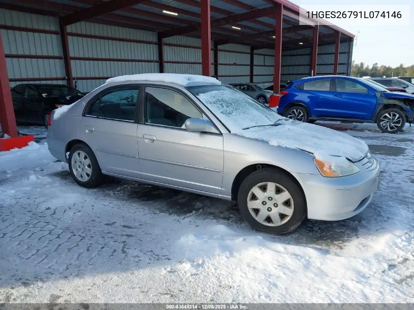 1HGES26791L074146 2001 Honda Civic Ex
