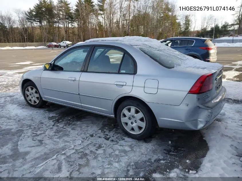 1HGES26791L074146 2001 Honda Civic Ex