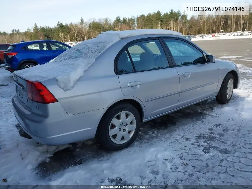1HGES26791L074146 2001 Honda Civic Ex