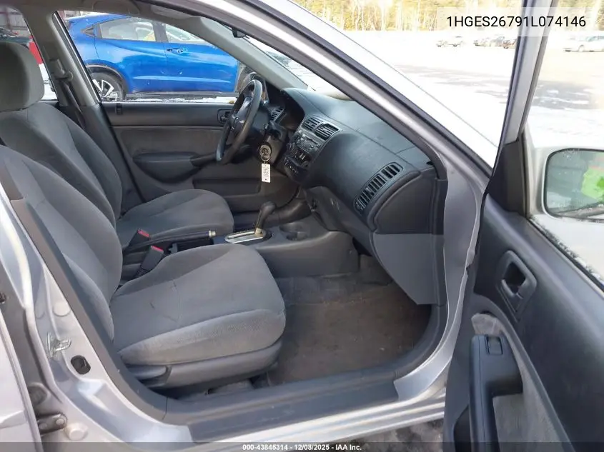 1HGES26791L074146 2001 Honda Civic Ex