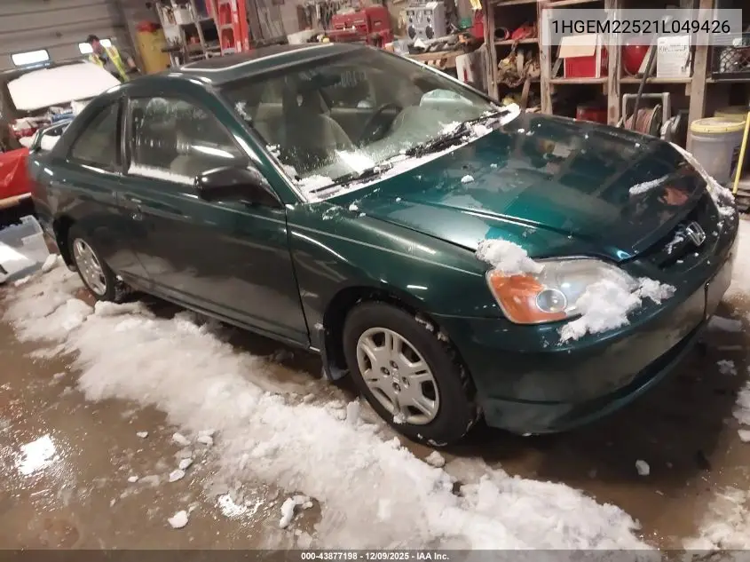 1HGEM22521L049426 2001 Honda Civic Lx