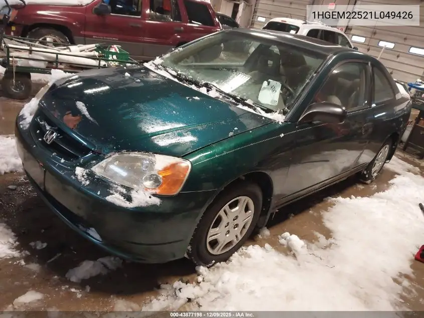 1HGEM22521L049426 2001 Honda Civic Lx