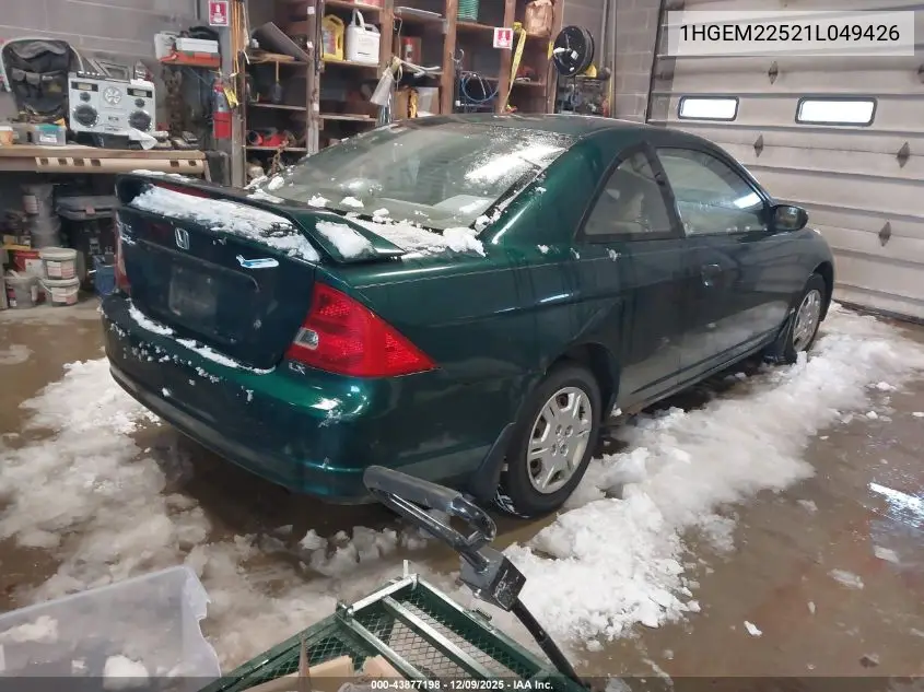 1HGEM22521L049426 2001 Honda Civic Lx