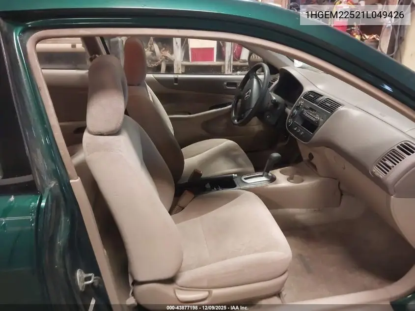1HGEM22521L049426 2001 Honda Civic Lx
