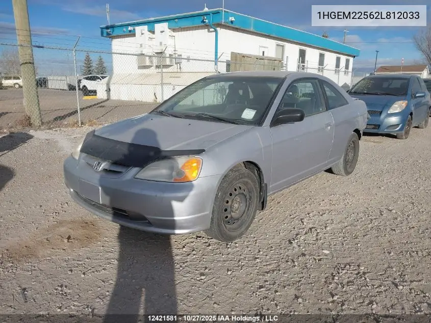 1HGEM22562L812033 2002 Honda Civic Lx