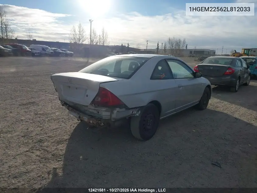 1HGEM22562L812033 2002 Honda Civic Lx