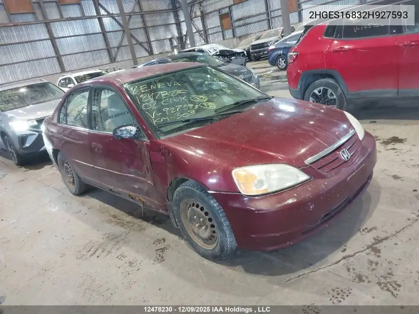 2HGES16832H927593 2002 Honda Civic Lx-G