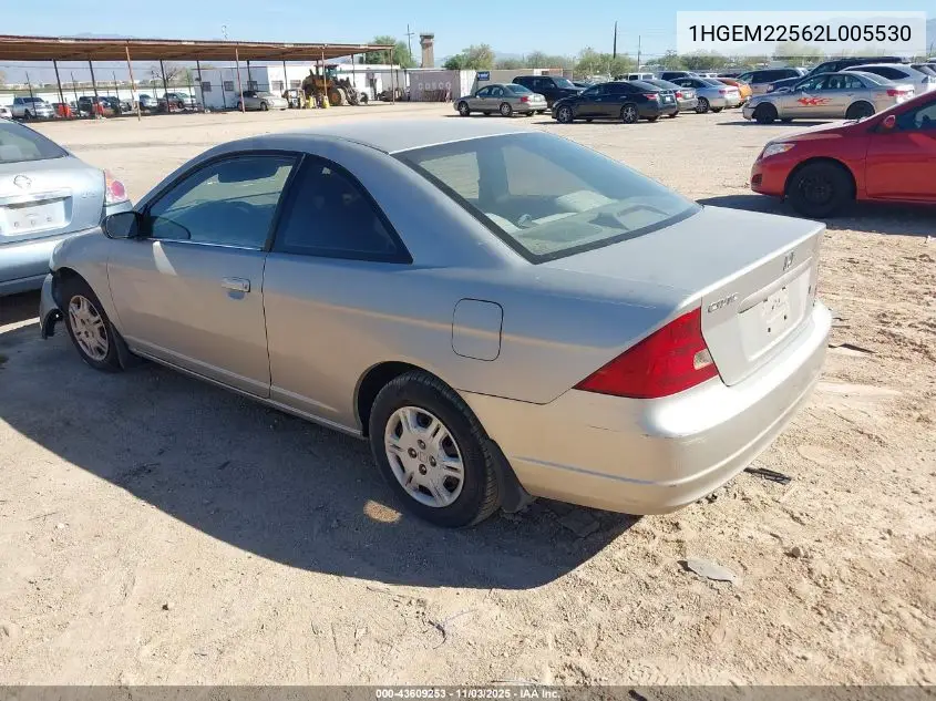 1HGEM22562L005530 2002 Honda Civic Lx