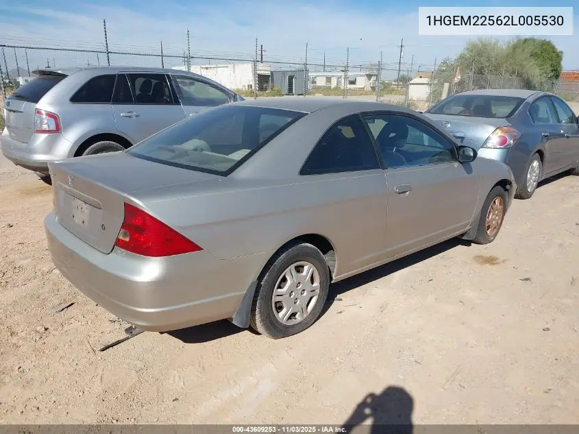 1HGEM22562L005530 2002 Honda Civic Lx