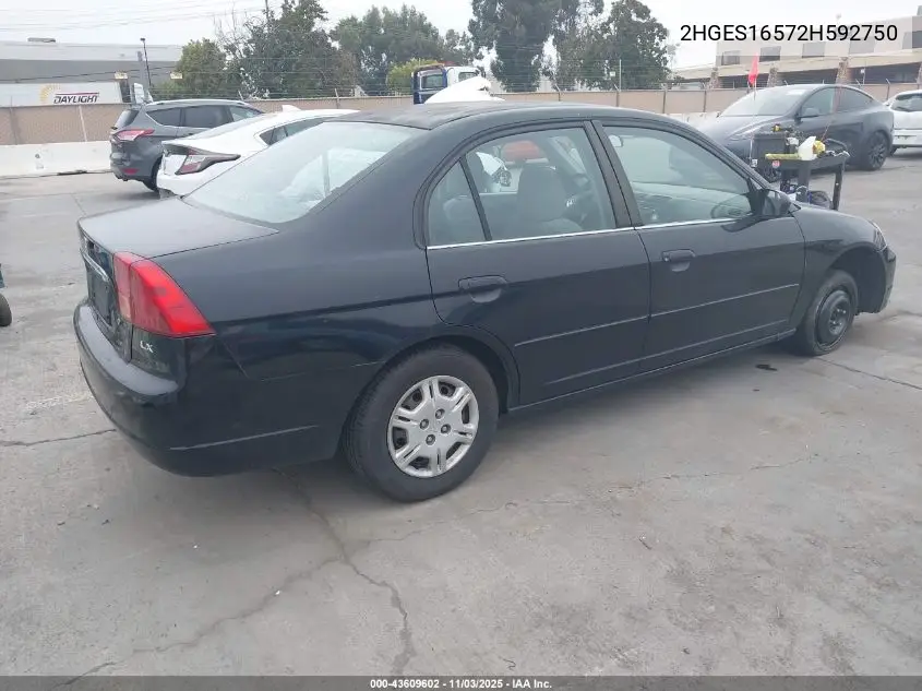 2HGES16572H592750 2002 Honda Civic Lx
