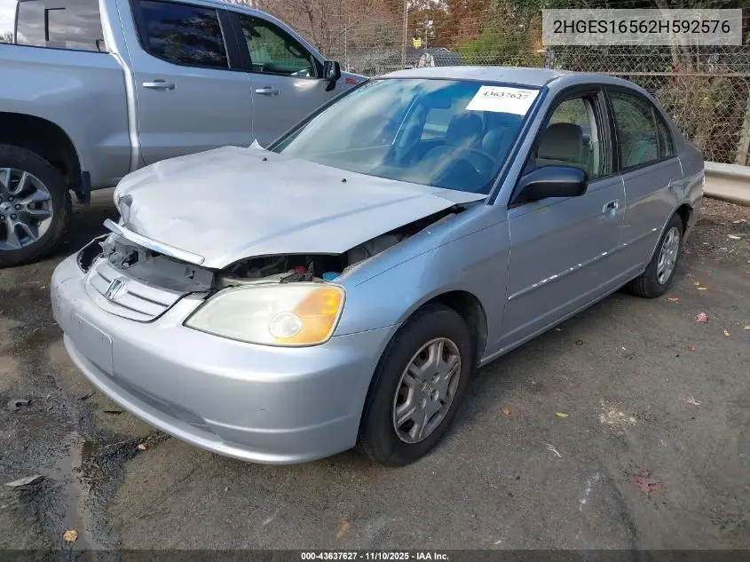 2HGES16562H592576 2002 Honda Civic Lx