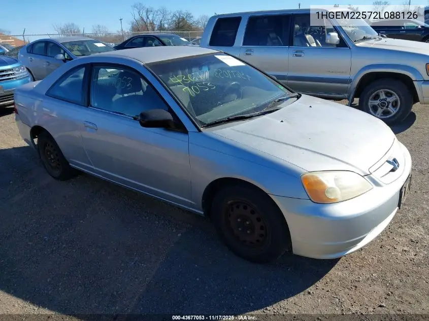 1HGEM22572L088126 2002 Honda Civic Lx