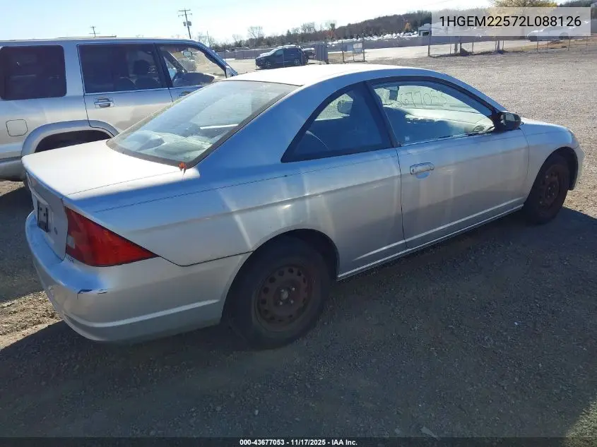 1HGEM22572L088126 2002 Honda Civic Lx