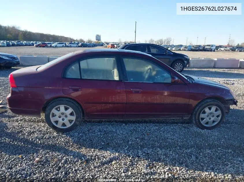 1HGES26762L027674 2002 Honda Civic Ex