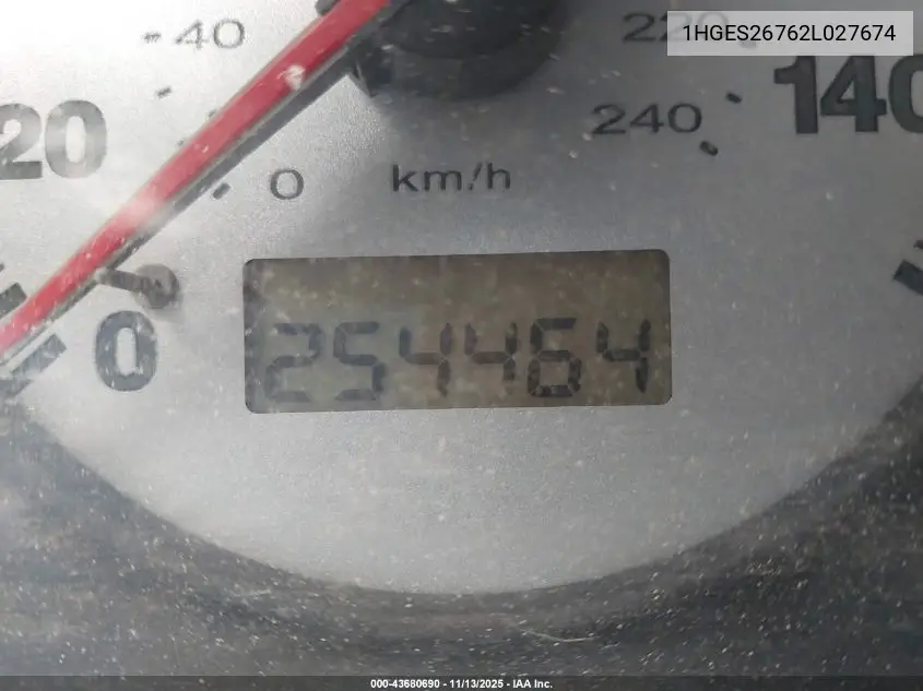 1HGES26762L027674 2002 Honda Civic Ex