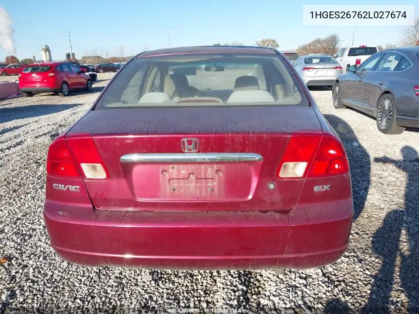 1HGES26762L027674 2002 Honda Civic Ex