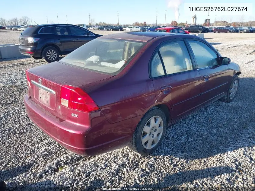 1HGES26762L027674 2002 Honda Civic Ex