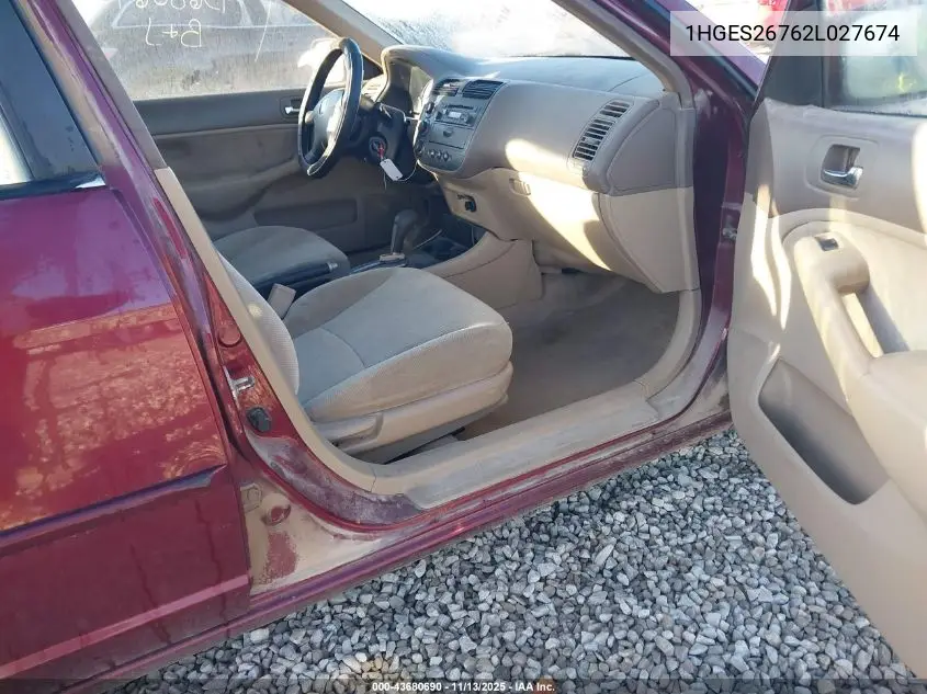 1HGES26762L027674 2002 Honda Civic Ex