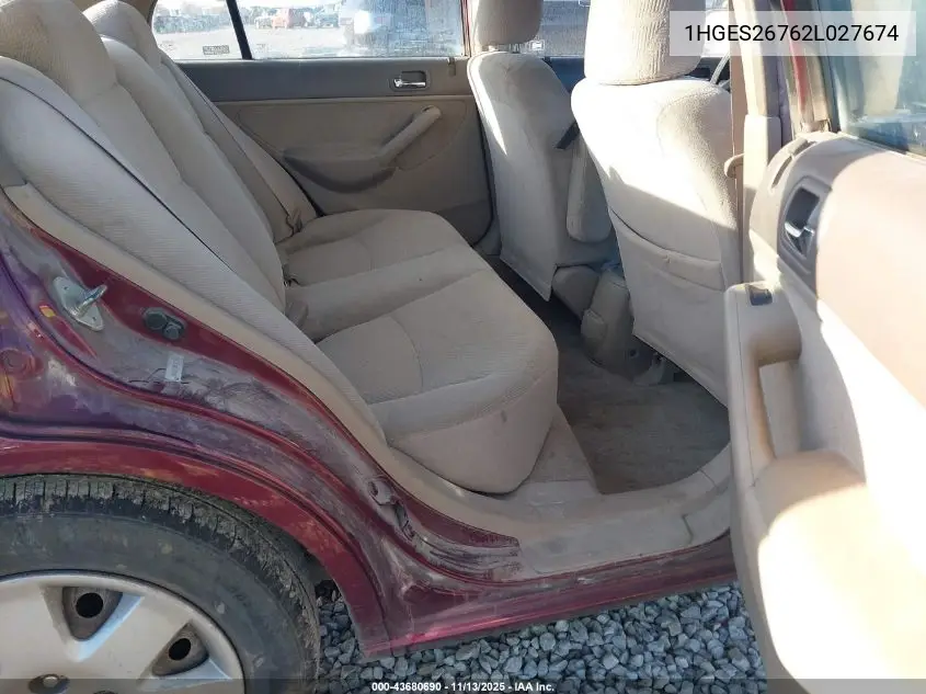 1HGES26762L027674 2002 Honda Civic Ex