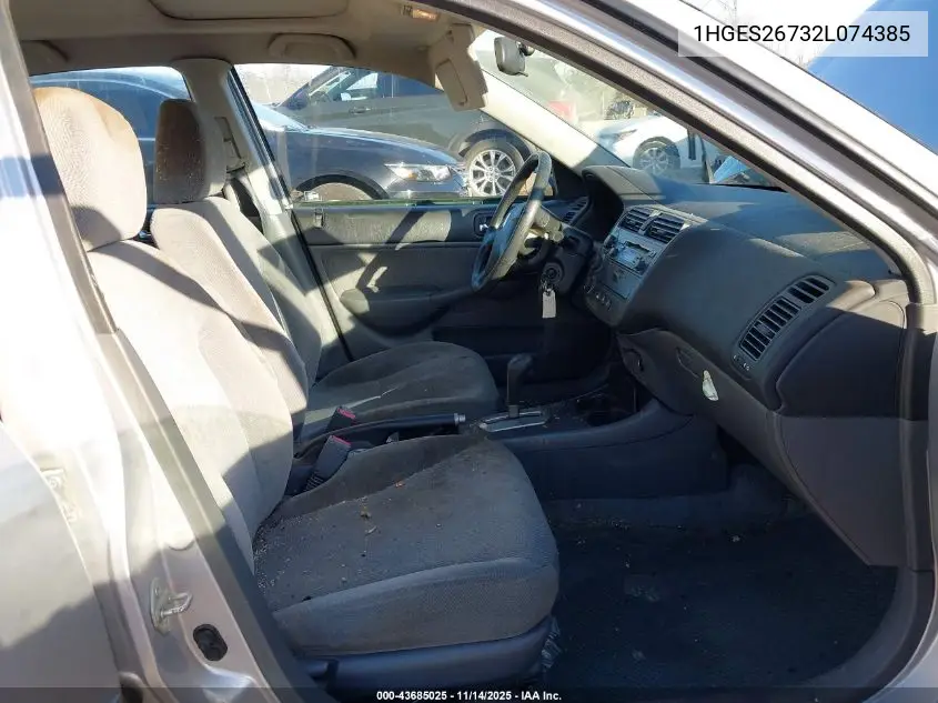 1HGES26732L074385 2002 Honda Civic Ex