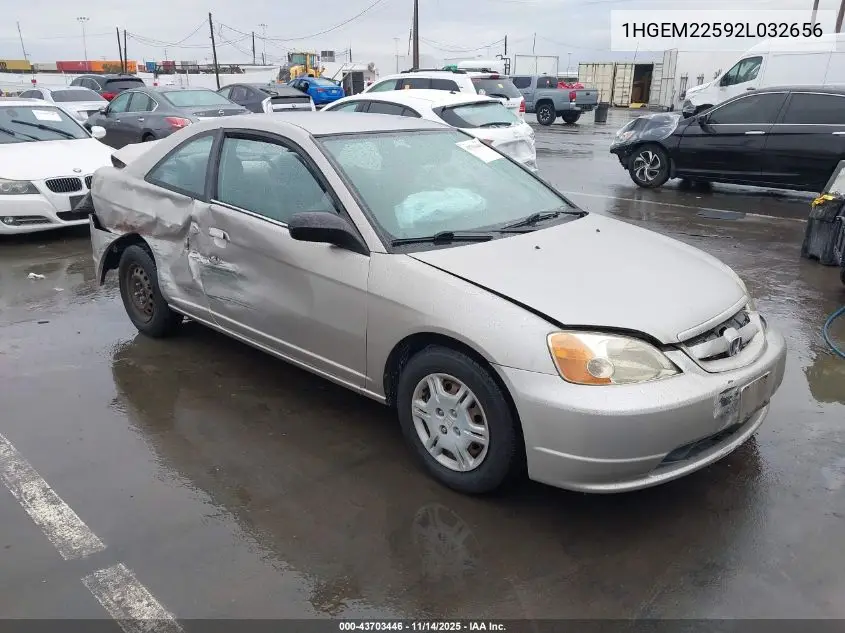 1HGEM22592L032656 2002 Honda Civic Lx