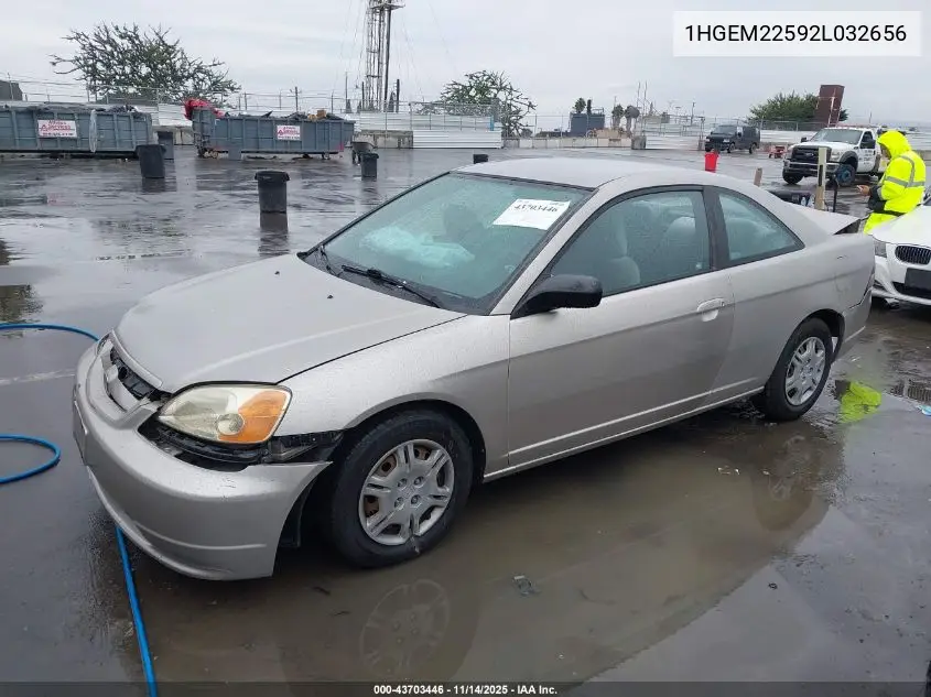 1HGEM22592L032656 2002 Honda Civic Lx