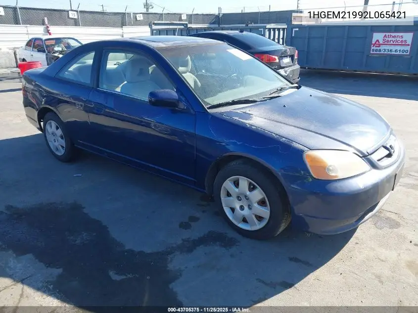 1HGEM21992L065421 2002 Honda Civic Ex