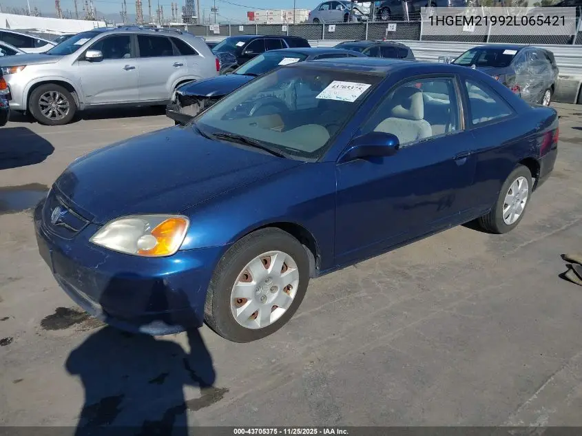 1HGEM21992L065421 2002 Honda Civic Ex