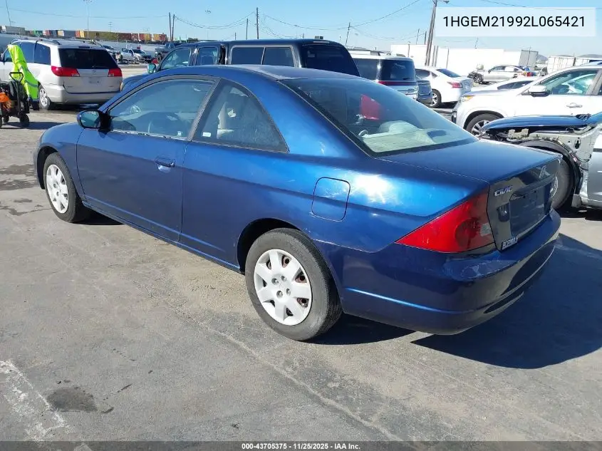 1HGEM21992L065421 2002 Honda Civic Ex
