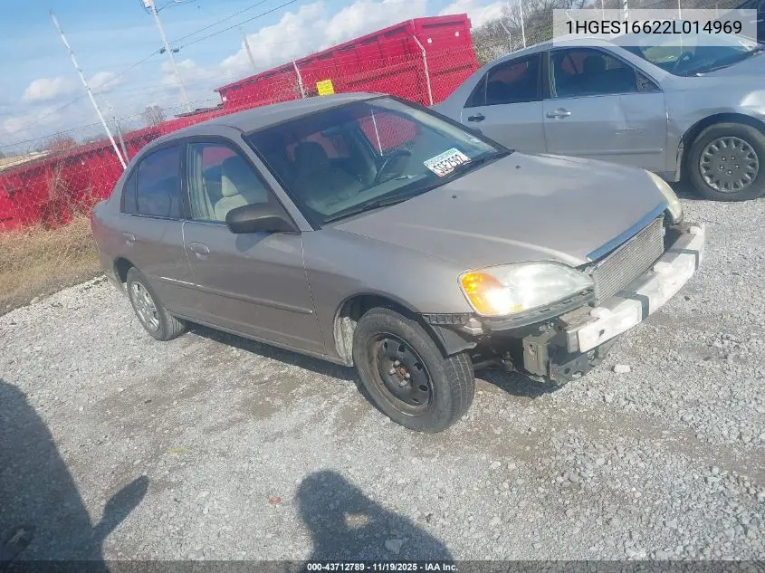 1HGES16622L014969 2002 Honda Civic Lx