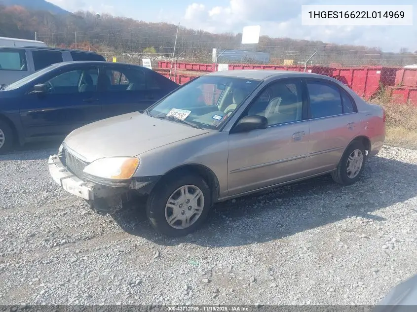 1HGES16622L014969 2002 Honda Civic Lx
