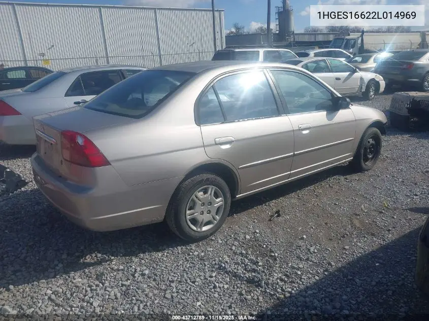 1HGES16622L014969 2002 Honda Civic Lx