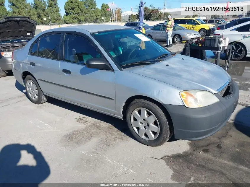 2HGES16192H563618 2002 Honda Civic Dx