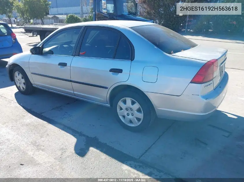 2HGES16192H563618 2002 Honda Civic Dx